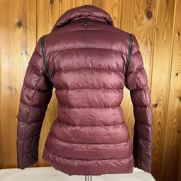 Mackage Qeren Women’s Sz Medium Leather Trim Down Convertible Vest Coat Red - Picture 6 of 11